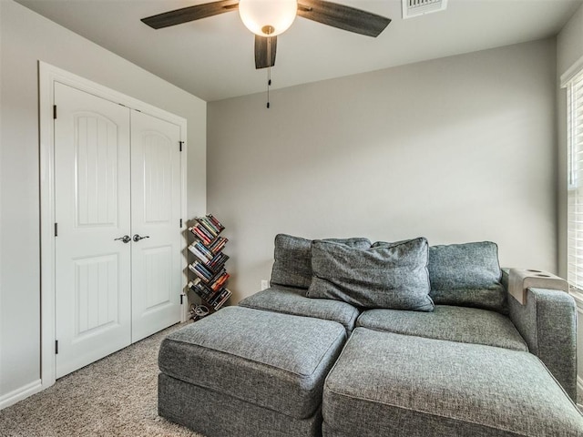 3317 Open Prairie Trl, Yukon, OK 73099 - sitting room with ceiling fan and carpet