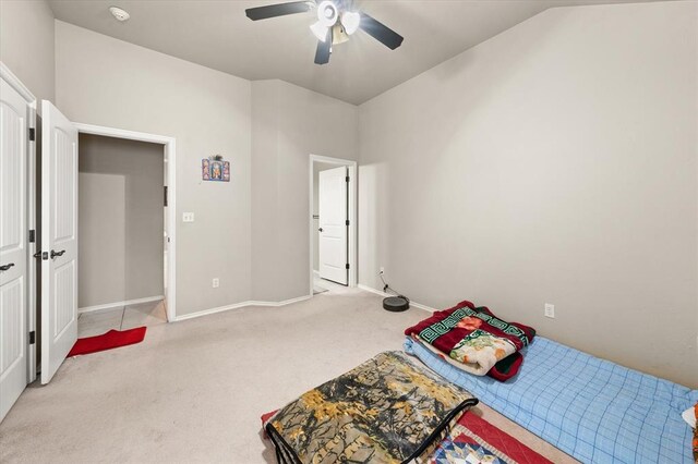 3401 First Capitol Cir, Guthrie, OK 73044 - bedroom featuring light colored carpet, baseboards, and a ceiling fan