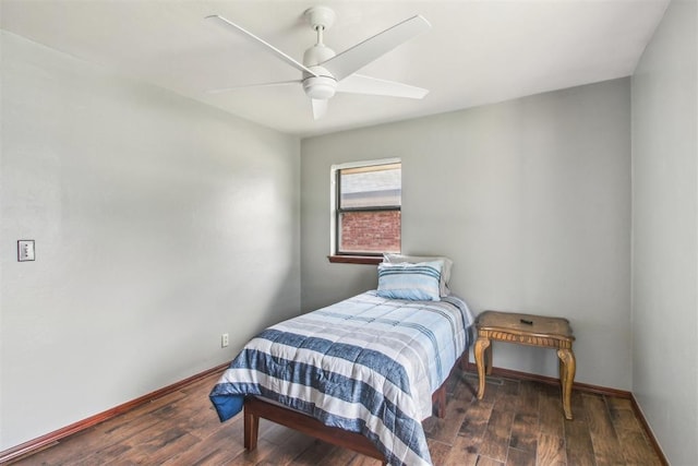 4211 Blue Sage Rd, Norman, OK 73072 - bedroom with wood finished floors, baseboards, and ceiling fan