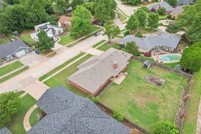4211 Blue Sage Rd, Norman, OK 73072 - aerial perspective of suburban area featuring a pool area