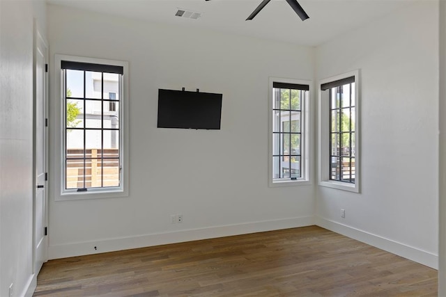 1801 Runway Blvd, Oklahoma City, OK 73108 - unfurnished room with ceiling fan and wood finished floors