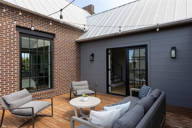 1801 Runway Blvd, Oklahoma City, OK 73108 - wooden deck with an outdoor hangout area