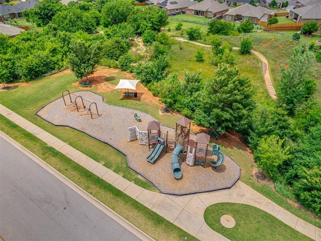 915 Kings Canyon Rd, Norman, OK 73071 - aerial perspective of suburban area with a recreational park
