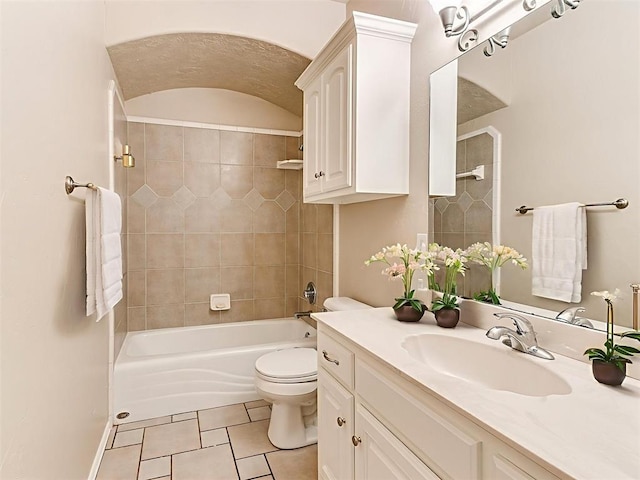 1031 Hidden Valley Ln, Choctaw, OK 73020 - bathroom with vanity, tile patterned flooring, and shower / washtub combination