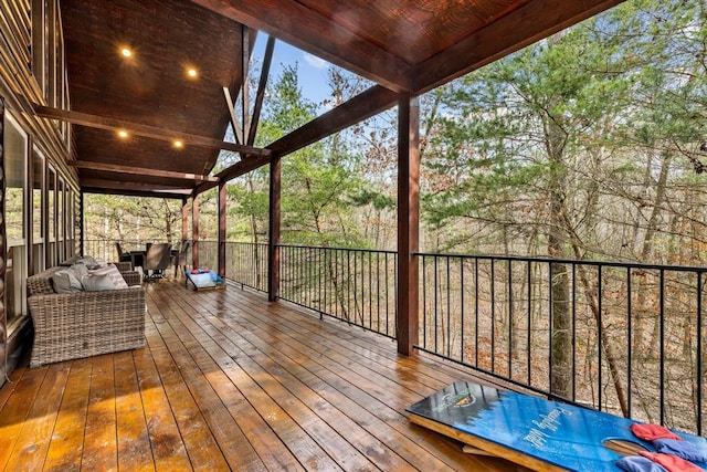 184 Almond Ln, Hochatown, OK 74728 - view of wooden terrace