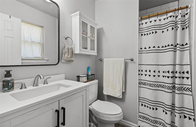 109 W 6th St, Amber, OK 73004 - bathroom with vanity, toilet, and a shower with curtain