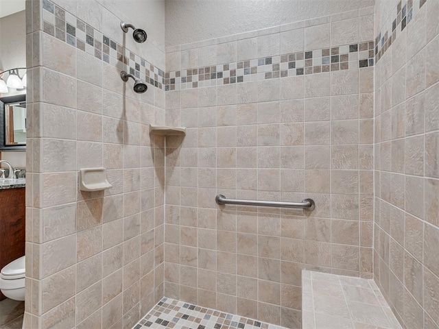 2120 Turtle Creek Dr, Norman, OK 73071 - full bathroom with tiled shower, toilet, and vanity