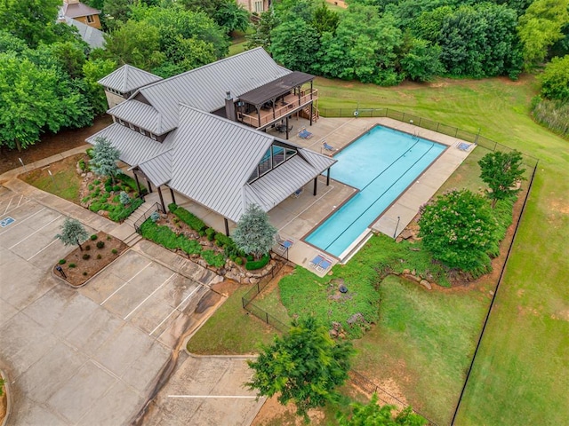 2120 Turtle Creek Dr, Norman, OK 73071 - view from above of property featuring a pool
