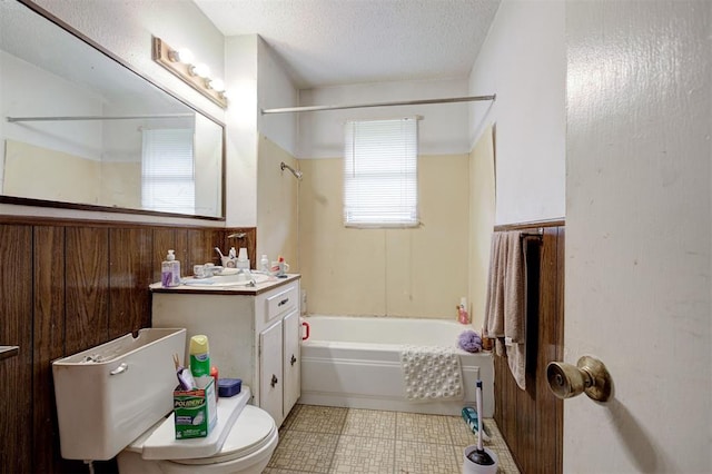 407 S Norman Ave, Moore, OK 73160 - bathroom featuring vanity, shower / bathtub combination, and a textured ceiling