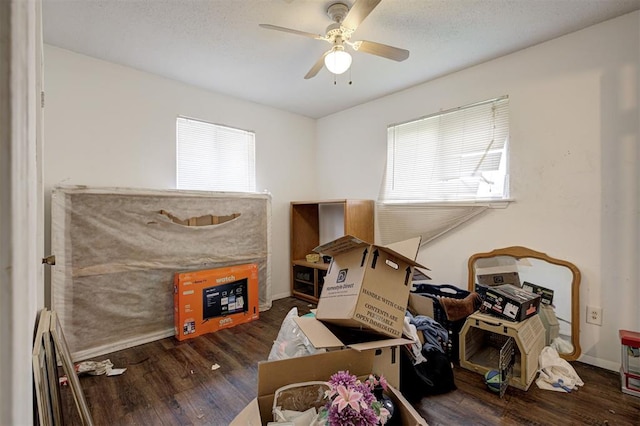 407 S Norman Ave, Moore, OK 73160 - playroom with healthy amount of natural light, wood finished floors, and ceiling fan