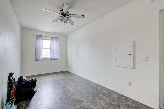 601 Oak Creek Dr, Yukon, OK 73099 - unfurnished room with ceiling fan, electric panel, and baseboards