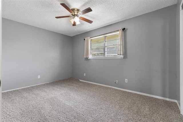 616 Willow Ridge Pl, Edmond, OK 73003 - carpeted spare room with ceiling fan, a textured ceiling, and baseboards