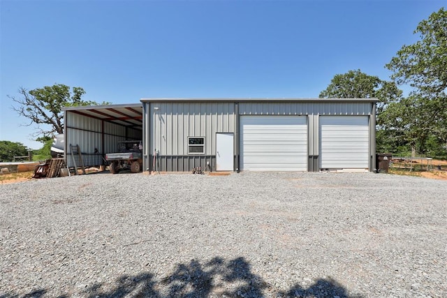 garage with a garage