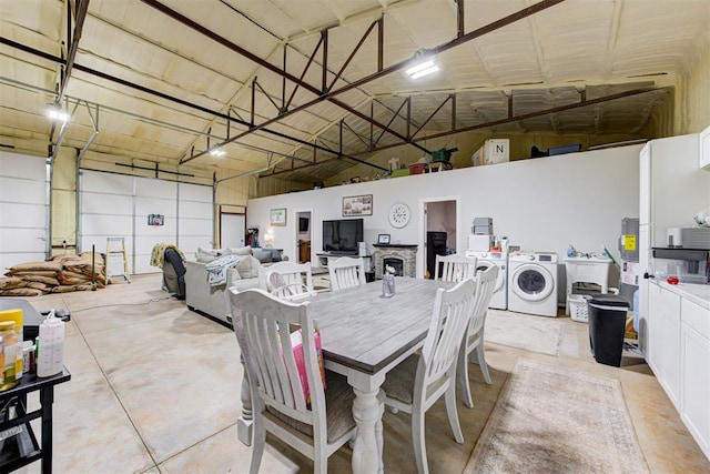garage featuring separate washer and dryer