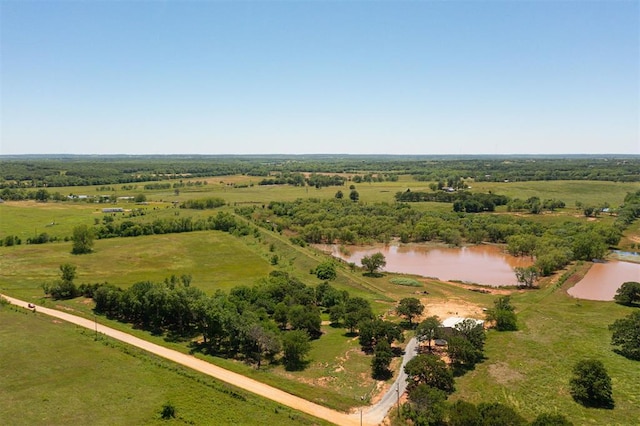 view of rural area with a large body of water