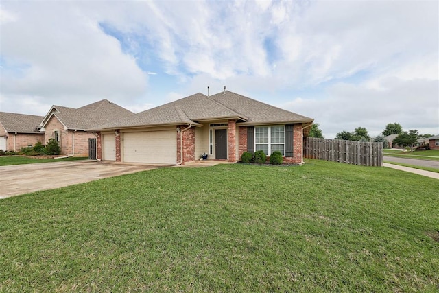 405 Bright Angel Trl, Edmond, OK 73003 - view of front of home featuring brick siding, a garage, concrete driveway, and roof with shingles