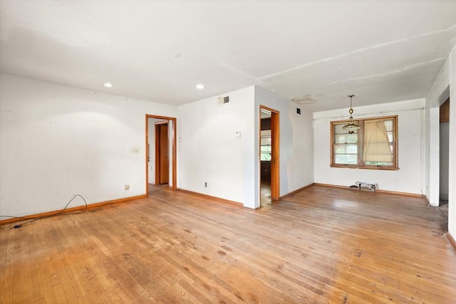 5321 S Douglas Ave, Oklahoma City, OK 73109 - spare room with light wood-type flooring, baseboards, and recessed lighting