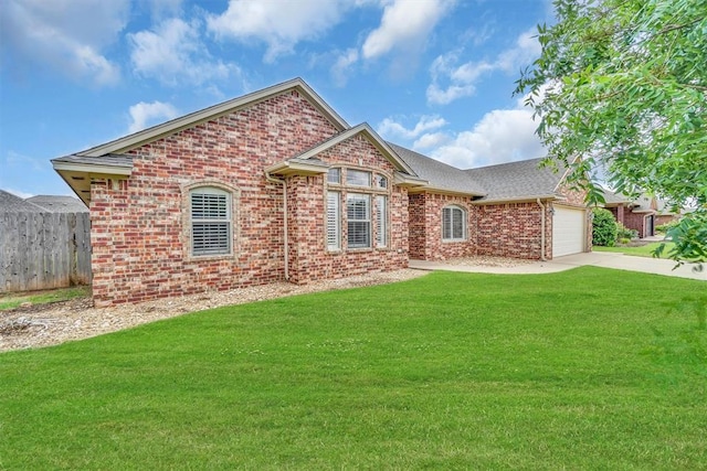 1204 Sheryl Ln, Altus, OK 73521 - view of front of home featuring brick siding, driveway, a garage, and a shingled roof