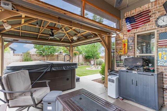 17912 Marron Dr, Edmond, OK 73012 - fenced backyard featuring a gazebo