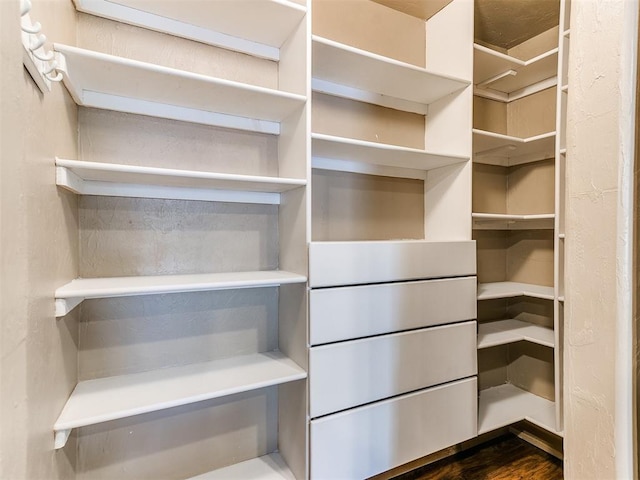 613 S Avery St, Moore, OK 73160 - spacious closet featuring dark wood-style floors
