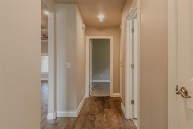 12916 Ponderosa Blvd, Oklahoma City, OK 73142 - hall featuring wood finished floors and baseboards