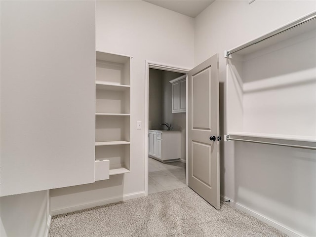14613 Brantwood Cir, Oklahoma City, OK 73142 - walk in closet with light carpet and a sink