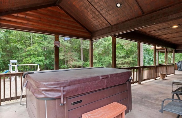 170 Driftcast Rd, Broken Bow, OK 74728 - view of patio with a hot tub