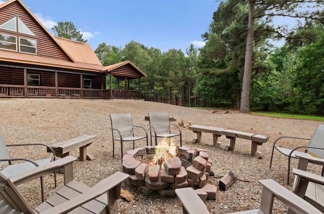 170 Driftcast Rd, Broken Bow, OK 74728 - view of yard with a fire pit