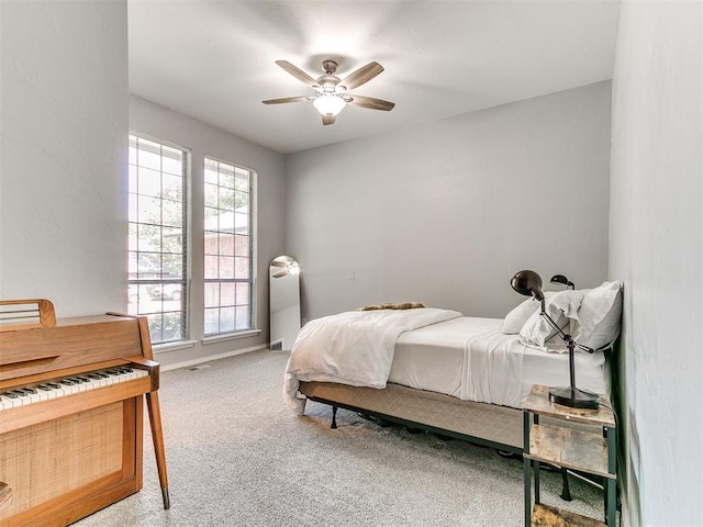 16716 Valley Crst, Edmond, OK 73012 - bedroom featuring carpet and a ceiling fan