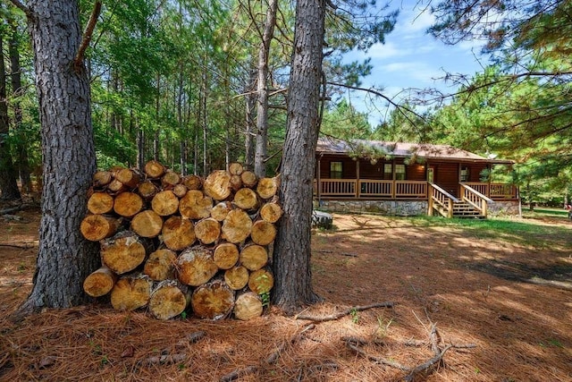 657 Canoe Rd, Broken Bow, OK 74728 - view of yard featuring covered porch