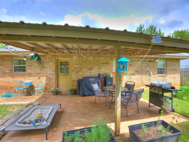 332 Crest Ln, Noble, OK 73068 - view of patio / terrace featuring grilling area and a vegetable garden
