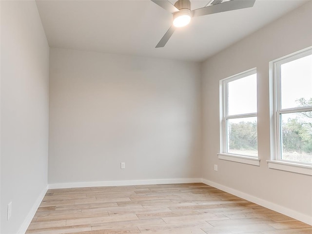 12825 Painted Sky, Edmond, OK 73007 - empty room featuring a ceiling fan, light wood-style flooring, and baseboards