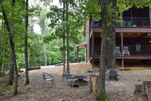 250 Almond Ln, Broken Bow, OK 74728 - view of yard featuring a wooden deck