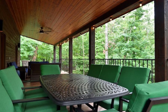 250 Almond Ln, Broken Bow, OK 74728 - view of patio with ceiling fan, outdoor lounge area, and outdoor dining space