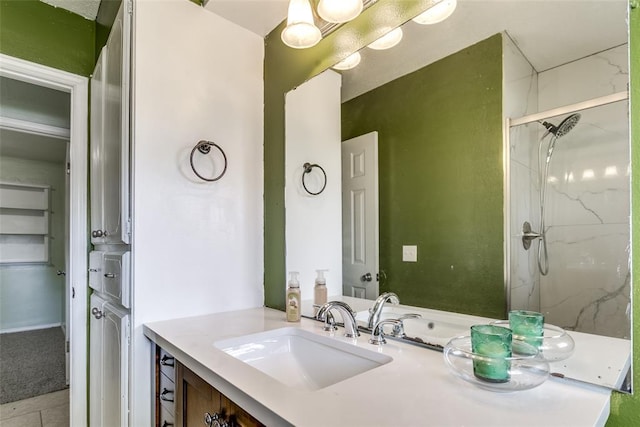 601 Woodland Way, Oklahoma City, OK 73127 - full bath featuring a marble finish shower and vanity
