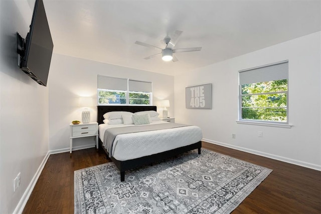 1224 W Brooks St, Norman, OK 73069 - bedroom featuring wood finished floors, baseboards, and ceiling fan