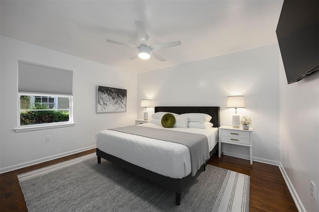 1224 W Brooks St, Norman, OK 73069 - bedroom featuring wood finished floors, baseboards, and ceiling fan