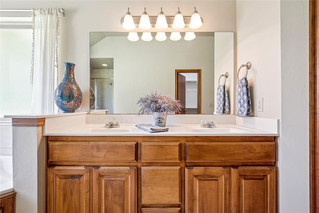 1908 Riviera Dr, Tuttle, OK 73089 - bathroom featuring double vanity, a shower, and a tub to relax in