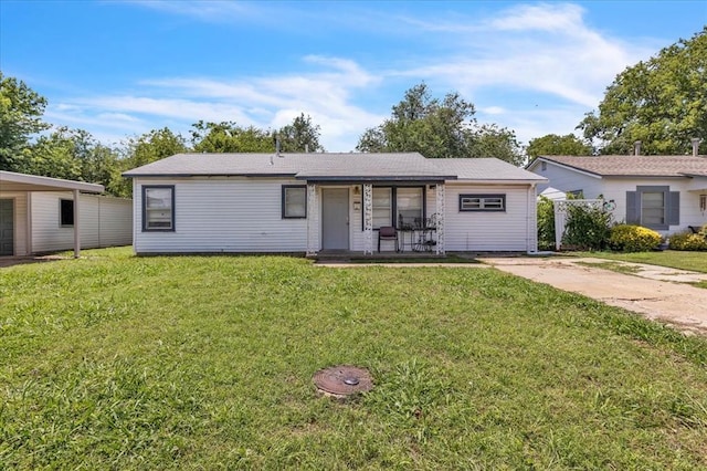 2119 Pearson Dr, Midwest City, OK 73110 - ranch-style home with a front lawn and a porch