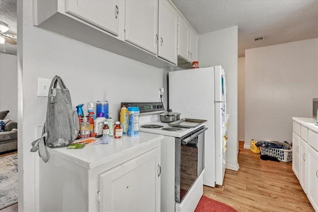 2119 Pearson Dr, Midwest City, OK 73110 - laundry area featuring light wood finished floors, a textured ceiling, and a ceiling fan