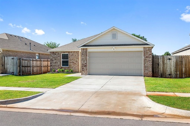 11604 NW 95th St, Yukon, OK 73099 - ranch-style house featuring brick siding, concrete driveway, and an attached garage