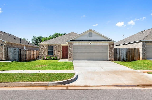 11604 NW 95th St, Yukon, OK 73099 - ranch-style home featuring brick siding, concrete driveway, and an attached garage