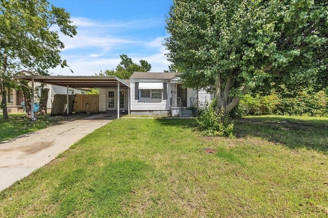 1500 Maple Dr, Midwest City, OK 73110 - view of front facade with driveway, an attached carport, and crawl space
