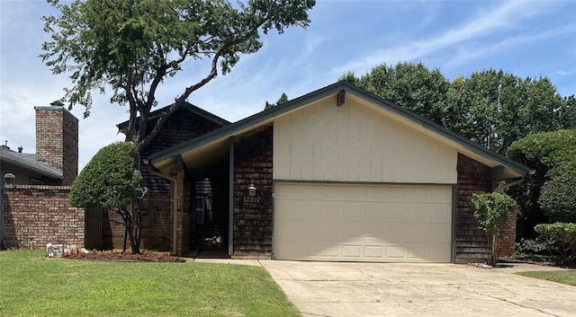 12217 Cork Rd, Oklahoma City, OK 73162 - view of front facade with a garage, concrete driveway, and a front yard