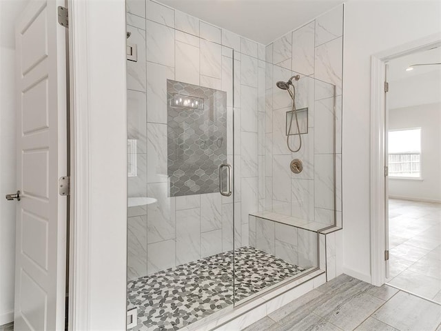 8525 Maple Creek Rd, Arcadia, OK 73007 - full bath with a shower stall and baseboards