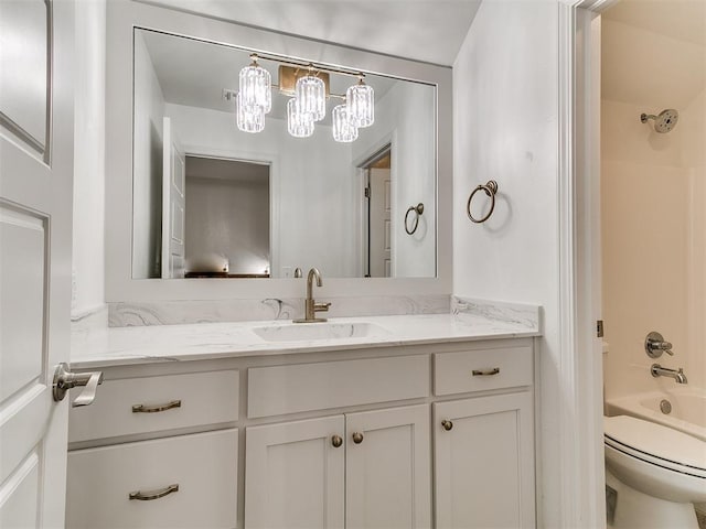 8525 Maple Creek Rd, Arcadia, OK 73007 - full bathroom with vanity, shower / washtub combination, and toilet