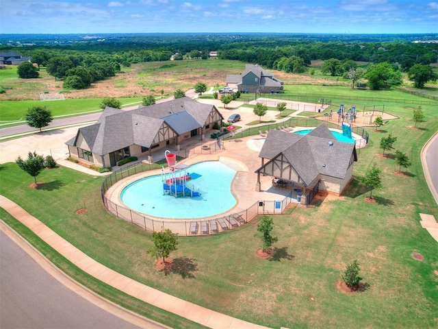 8525 Maple Creek Rd, Arcadia, OK 73007 - aerial view of property and surrounding area featuring a pool area
