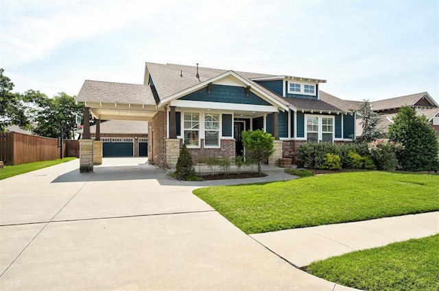 1508 Station St, Edmond, OK 73034 - craftsman-style home with driveway, stone siding, and roof with shingles