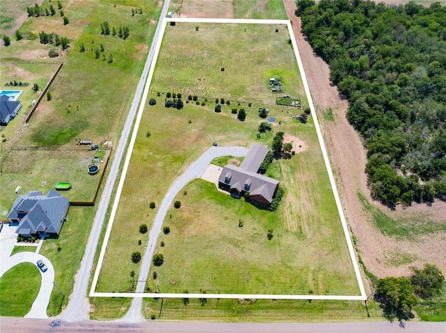 16350 SW 15th St, Yukon, OK 73099 - overview of rural landscape featuring property parcel outlined
