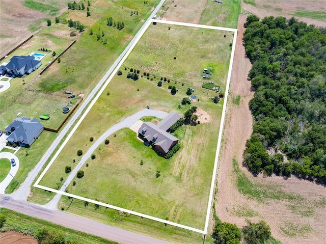 16350 SW 15th St, Yukon, OK 73099 - overview of rural landscape featuring property boundaries highlighted